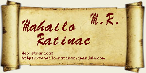 Mahailo Ratinac vizit kartica